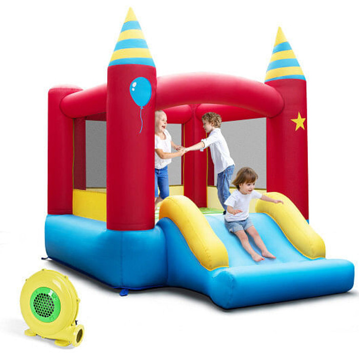 Inflatable Kids Bounce Castle with 480W Blower - Color: Multicolor D681-NP10708US