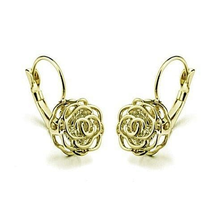 ROSE IS A ROSE 18kt Rose Crystal Earrings In White Yellow And Rose Gold Plating F369-3150327813