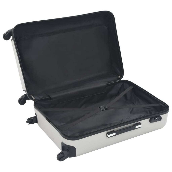 Hardcase Trolley Set 3 pcs Bright Silver ABS A949-91887  Hardcase Trolley Set 3 pcs Bright Silver ABS A949-91887