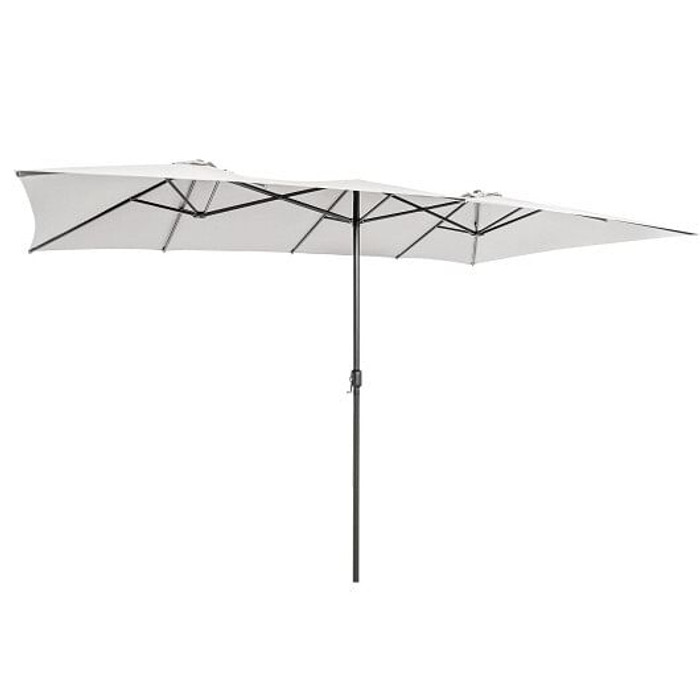15 Feet Double-Sized Patio Umbrella with Crank Handle and Vented Tops-Beige - Color: Beige D681-NP11129BE 15 Feet Double-Sized Patio Umbrella with Crank Handle and Vented Tops-Beige - Color: Beige D681-NP11129BE