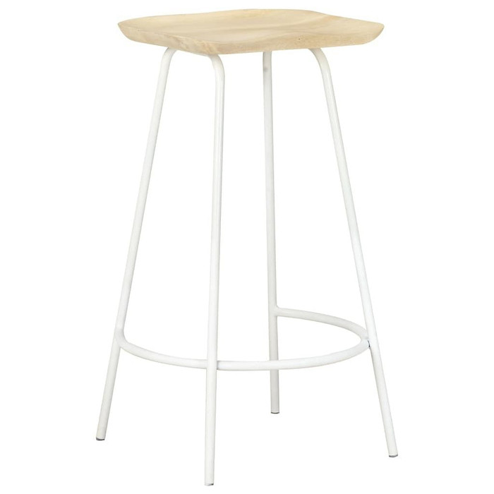 Bar Stool Set of 4 Bleached wood and white A949-320650  Bar Stool Set of 4 Bleached wood and white A949-320650