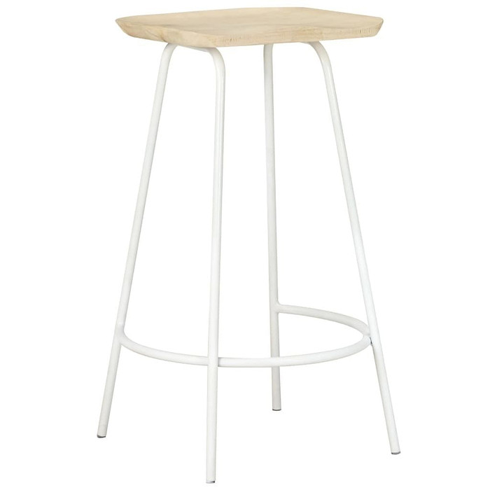 Bar Stool Set of 4 Bleached wood and white A949-320650  Bar Stool Set of 4 Bleached wood and white A949-320650