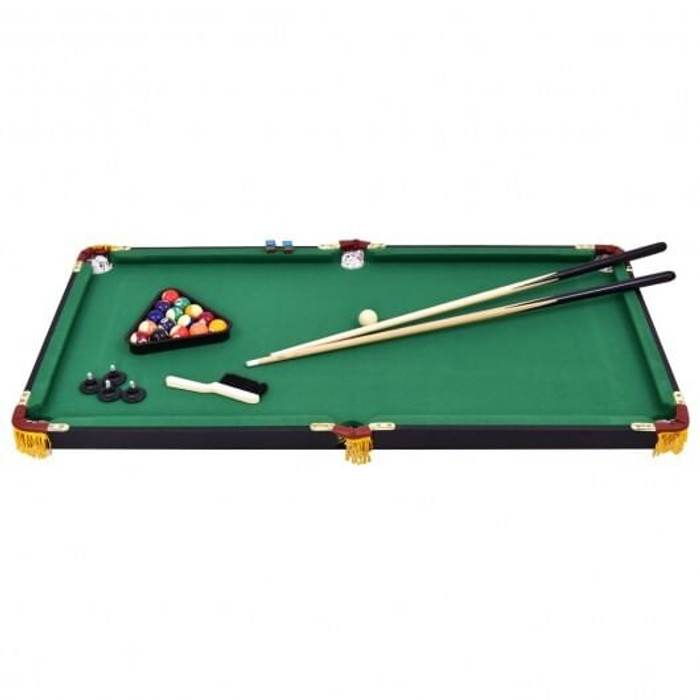 47 Inch Folding Billiard Table with Cues and Brush Chalk -Green B593-SP36565color 47 Inch Folding Billiard Table with Cues and Brush Chalk -Green B593-SP36565color