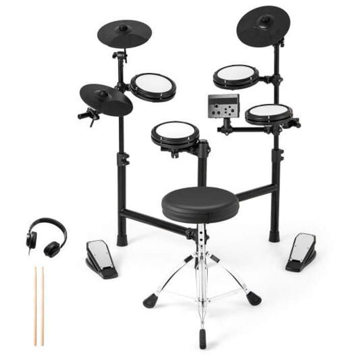 Electric Drum Set Foldable Drum Kit with 10 Demos and USB MIDI and 2 Drumsticks B593-MU10122 Electric Drum Set Foldable Drum Kit with 10 Demos and USB MIDI and 2 Drumsticks B593-MU10122