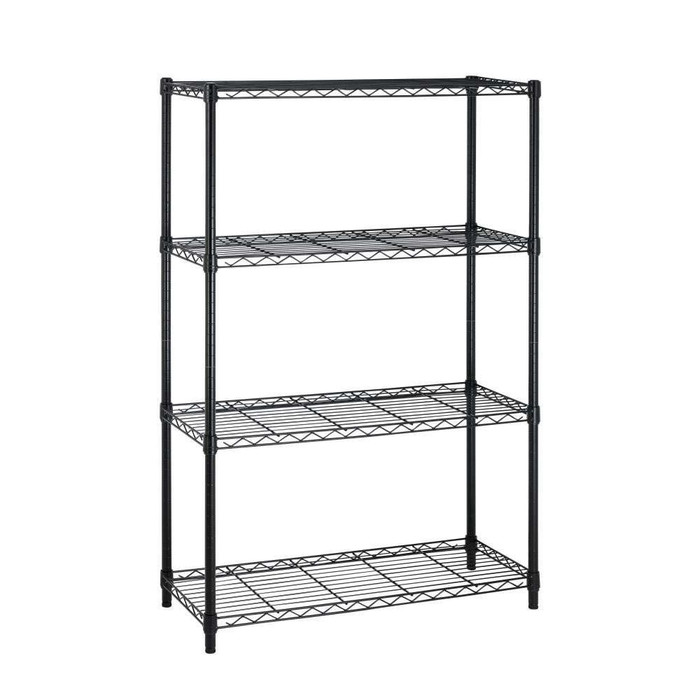 Heavy Duty 4-Shelf Metal Shelving Unit in Black Steel Finish Q280-SWMSDUC15846358