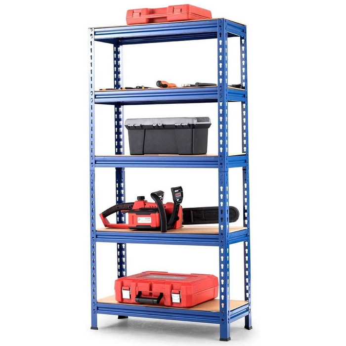 Heavy Duty 60 inch Adjustable 5-Shelf Metal Storage Rack in Navy Blue Q280-BTAAB6088