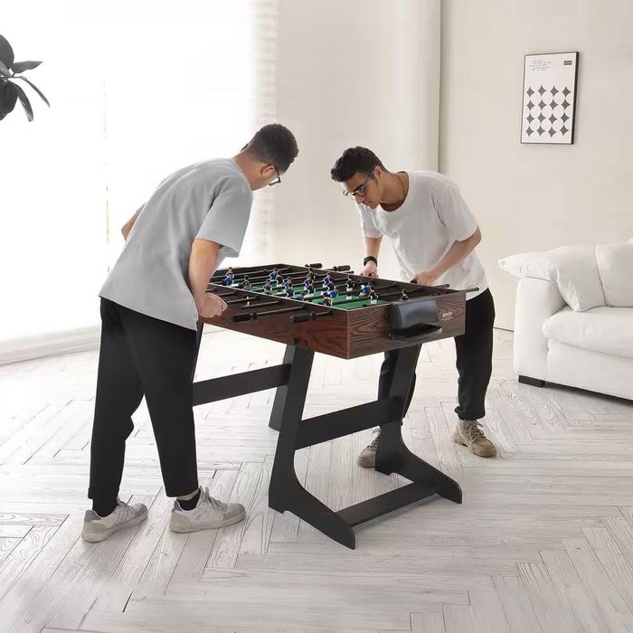 Foldable Foosball Table with 2 Balls in Walnut Wood Finish - Standard Size Q280-VFTSB1254398527 Foldable Foosball Table with 2 Balls in Walnut Wood Finish - Standard Size Q280-VFTSB1254398527