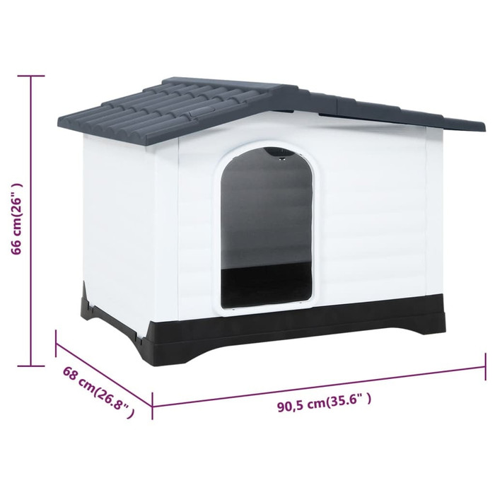  Dog House Grey 35.6x26.8x26.0" Polypropylene A949-152230