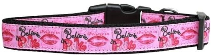 Believe in Pink Nylon Dog Collar XS S528-125-233 XS