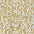 9' X 12' Gold And Beige Floral Washable Indoor Outdoor Area Rug