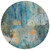 8' Teal Blue And Gold Round Abstract Washable Indoor Outdoor Area Rug 8' Teal Blue And Gold Round Abstract Washable Indoor Outdoor Area Rug