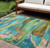 10' X 14' Teal Blue Lime Green And Blush Abstract Washable Indoor Outdoor Area Rug 10' X 14' Teal Blue Lime Green And Blush Abstract Washable Indoor Outdoor Area Rug
