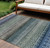 8' X 10' Blue And Gray Geometric Washable Indoor Outdoor Area Rug 8' X 10' Blue And Gray Geometric Washable Indoor Outdoor Area Rug