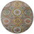 8' Sage Copper And Gold Round Geometric Washable Indoor Outdoor Area Rug 8' Sage Copper And Gold Round Geometric Washable Indoor Outdoor Area Rug