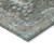 10' X 14' Fern Green And Denim Blue Floral Washable Indoor Outdoor Area Rug