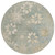 8' Artichoke Green And Beige Round Floral Washable Indoor Outdoor Area Rug