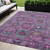 5' X 8' Purple Teal Blue And Green Medallion Washable Indoor Outdoor Area Rug 5' X 8' Purple Teal Blue And Green Medallion Washable Indoor Outdoor Area Rug
