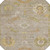 8' Khaki And Gold Round Floral Medallion Washable Indoor Outdoor Area Rug