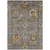 9' X 12' Pewter Gray And Gold Floral Medallion Washable Indoor Outdoor Area Rug