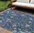 10' X 14' Navy Blue Gold And Ivory Floral Washable Indoor Outdoor Area Rug 10' X 14' Navy Blue Gold And Ivory Floral Washable Indoor Outdoor Area Rug