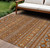 10' X 14' Rust Blue And Ivory Tribal Washable Indoor Outdoor Area Rug