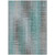 8' X 10' Pale Aqua And Gray Striped Washable Indoor Outdoor Area Rug