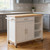 42" Natural and White Butcher Block and Iron Rolling Kitchen Cart With Storage 42" Natural and White Butcher Block and Iron Rolling Kitchen Cart With Storage