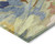 10' X 14' Artichoke Green Yellow And Blue Floral Washable Indoor Outdoor Area Rug