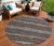 8' Brown And Ivory Round Abstract Washable Indoor Outdoor Area Rug