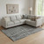 10' X 14' Black And Ivory Striped Washable Area Rug With UV Protection
