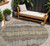 8' Brown Cream And Ivory Striped Washable Round Rug With UV Protection