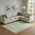 8' X 10' Artichoke Green And Ivory Plaid Washable Area Rug With UV Protection