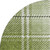 8' Green And Ivory Plaid Washable Round Rug With UV Protection