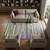 9' X 12' Artichoke Green Purple And Blue Striped Washable Area Rug With UV Protection 9' X 12' Artichoke Green Purple And Blue Striped Washable Area Rug With UV Protection