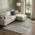 10' X 14' Artichoke Green Purple And Blue Striped Washable Area Rug With UV Protection