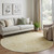 8' Wheat And Ivory Geometric Washable Round Rug With UV Protection 8' Wheat And Ivory Geometric Washable Round Rug With UV Protection