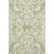 3' X 5' Artichoke Green And Ivory Damask Washable Area Rug With UV Protection