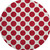 8' Red And Ivory Polka Dot Washable Round Rug With UV Protection