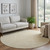 8' Wheat And Ivory Geometric Washable Round Rug With UV Protection 8' Wheat And Ivory Geometric Washable Round Rug With UV Protection