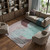 8' X 10' Teal Mauve And Blush Geometric Washable Area Rug With UV Protection