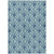 3' X 5' Teal Blue And Navy Blue Seashell Washable Indoor Outdoor Area Rug