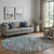 8' X 8' Fern Green Blue And Beige Abstract Washable Round Rug With UV Protection 8' X 8' Fern Green Blue And Beige Abstract Washable Round Rug With UV Protection