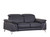 71" Navy Blue And Silver Genuine Leather Loveseat 71" Navy Blue And Silver Genuine Leather Loveseat