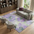 8' Lavender And Green Floral Washable Area Rug With UV Protection 8' Lavender And Green Floral Washable Area Rug With UV Protection