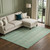9' X 12' Aqua Beige And Teal Striped Washable Area Rug With UV Protection 9' X 12' Aqua Beige And Teal Striped Washable Area Rug With UV Protection