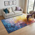 5' X 8' Gold Yellow And Teal Abstract Washable Area Rug With UV Protection 5' X 8' Gold Yellow And Teal Abstract Washable Area Rug With UV Protection
