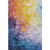 9' X 12' Gold Yellow And Teal Abstract Washable Area Rug With UV Protection