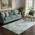 5' X 8' Teal Gray And Silver Medallion Washable Area Rug With UV Protection 5' X 8' Teal Gray And Silver Medallion Washable Area Rug With UV Protection