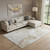 9' X 12' Ivory Tan And Beige Abstract Washable Area Rug With UV Protection 9' X 12' Ivory Tan And Beige Abstract Washable Area Rug With UV Protection