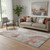 5' X 8' Salmon Gray And Ivory Abstract Washable Area Rug With UV Protection 5' X 8' Salmon Gray And Ivory Abstract Washable Area Rug With UV Protection